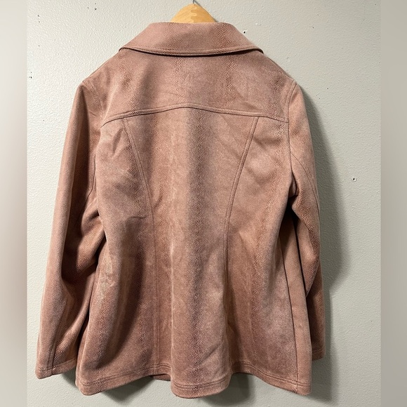 Chicos Faux Suede Moto Jacket sz 2 - Picture 3 of 8